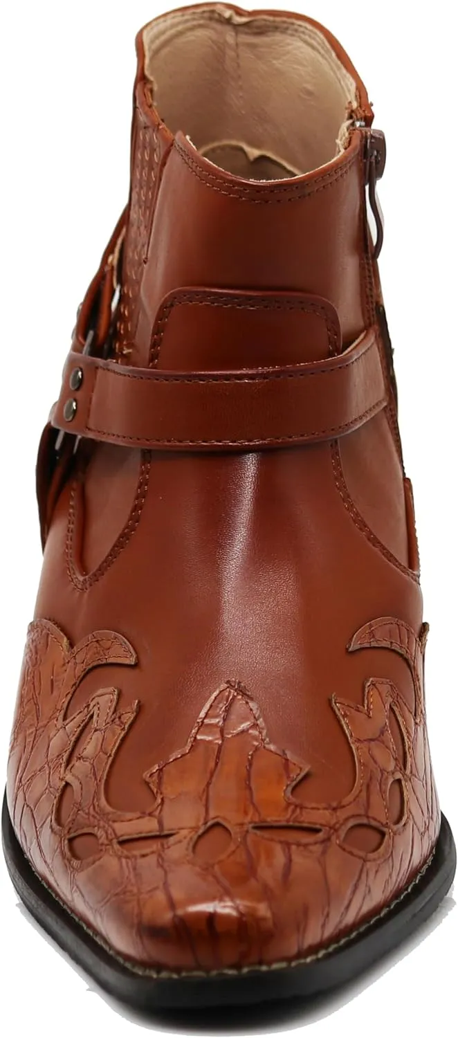 Enzo Romeo WT11 Men's Western Cowboy Motorcycle Ankle Boots