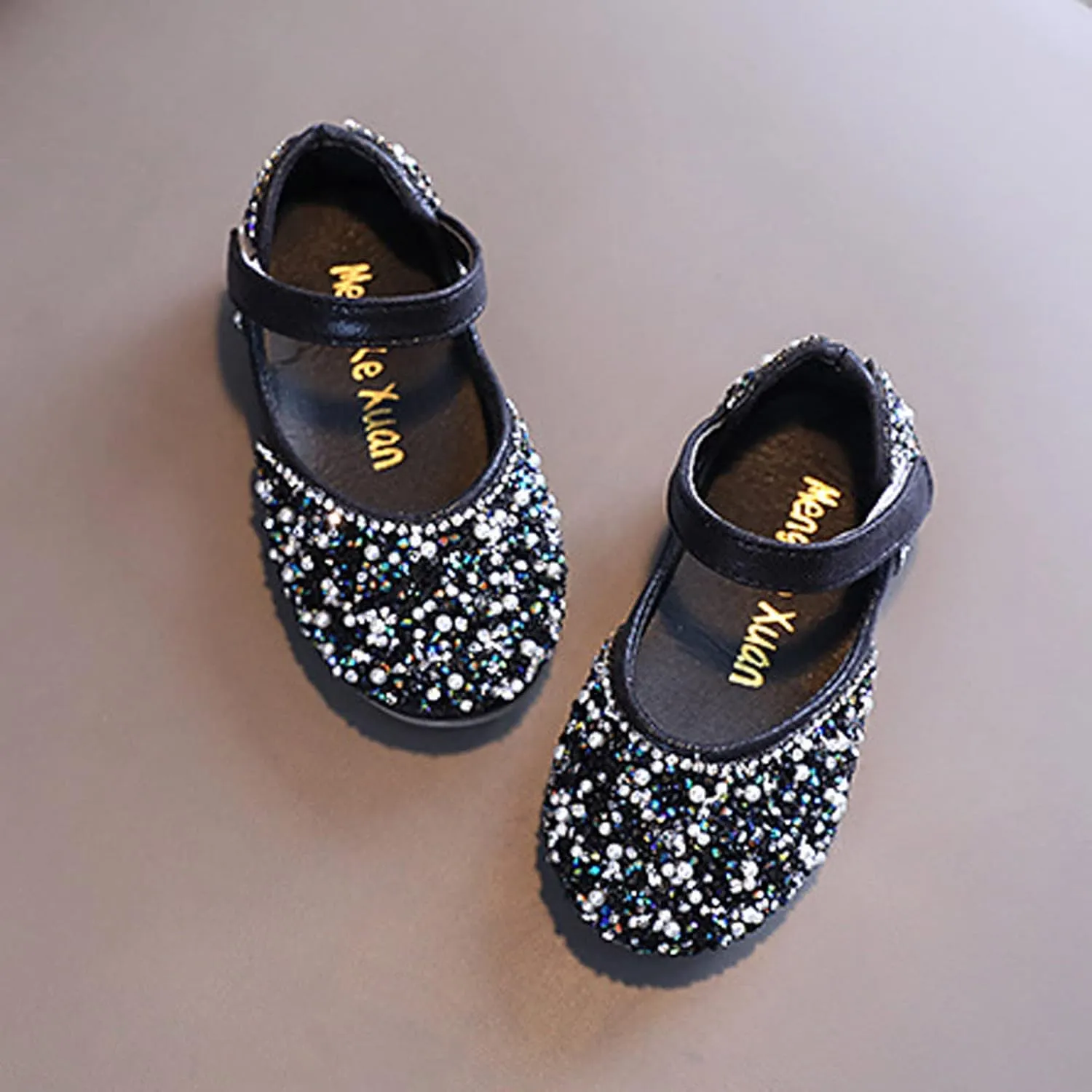 Fall Little Girl Shoes Fashion Children's Dance Shoes Girls Dress Show Princess Shoes Round Toe Pearl