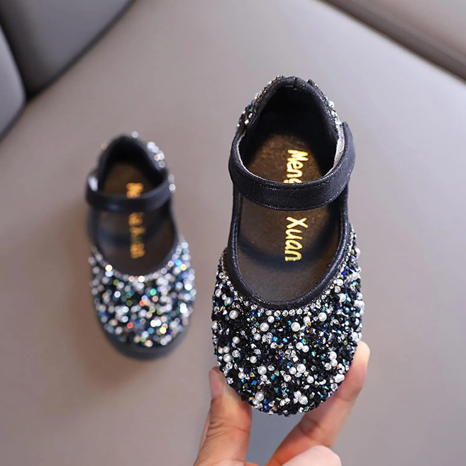 Fall Little Girl Shoes Fashion Children's Dance Shoes Girls Dress Show Princess Shoes Round Toe Pearl