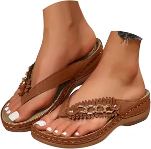 Flip Flops for Women with Arch Support Orthopedic Sandals Comfortable Thong Sandals Slippers Dressy Summer Beach Shoes