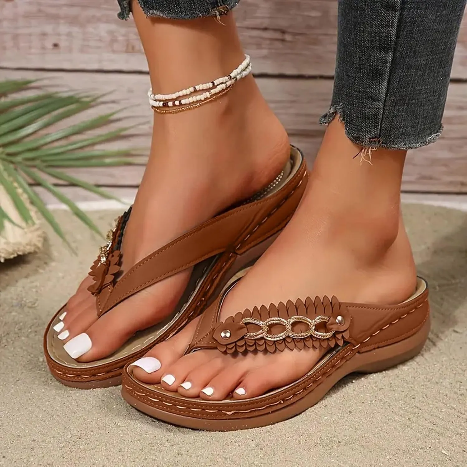 Flip Flops for Women with Arch Support Orthopedic Sandals Comfortable Thong Sandals Slippers Dressy Summer Beach Shoes
