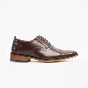 FRANCIS JNR Boys Oxford Lace Up Shoes Oxblood