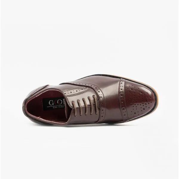 FRANCIS JNR Boys Oxford Lace Up Shoes Oxblood