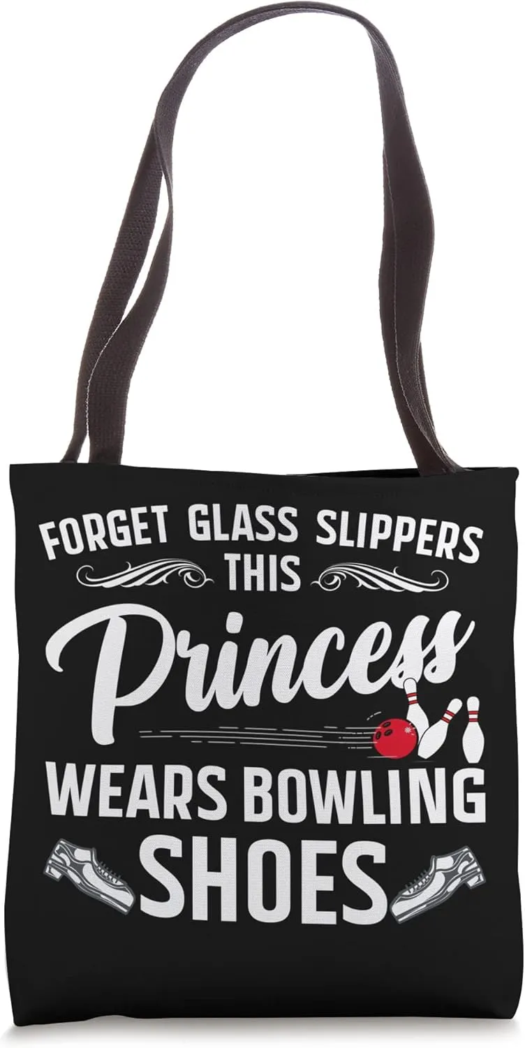 Funny Bowling Design For Women Girls Bowling Shoes Bowler Tote Bag