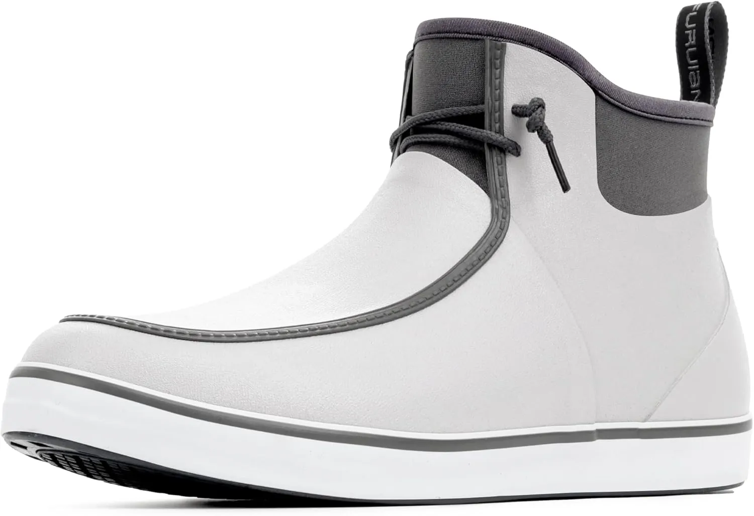 Furuian Deck Boots for Men Waterproof Rain Boots Durable Rubber Boots Comfortable Fishing Loafers Slip On Moc Toe Shoes Non Slip Boat Shoes for Fishing, Gardening, Daily, Working, Sailing