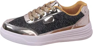 Glitter Sneakers for Women Sequins Sparkly Shoes Fashion Walking Shoes Shiny Lace-up Comfortable Trendy Running Footwear Sneakers