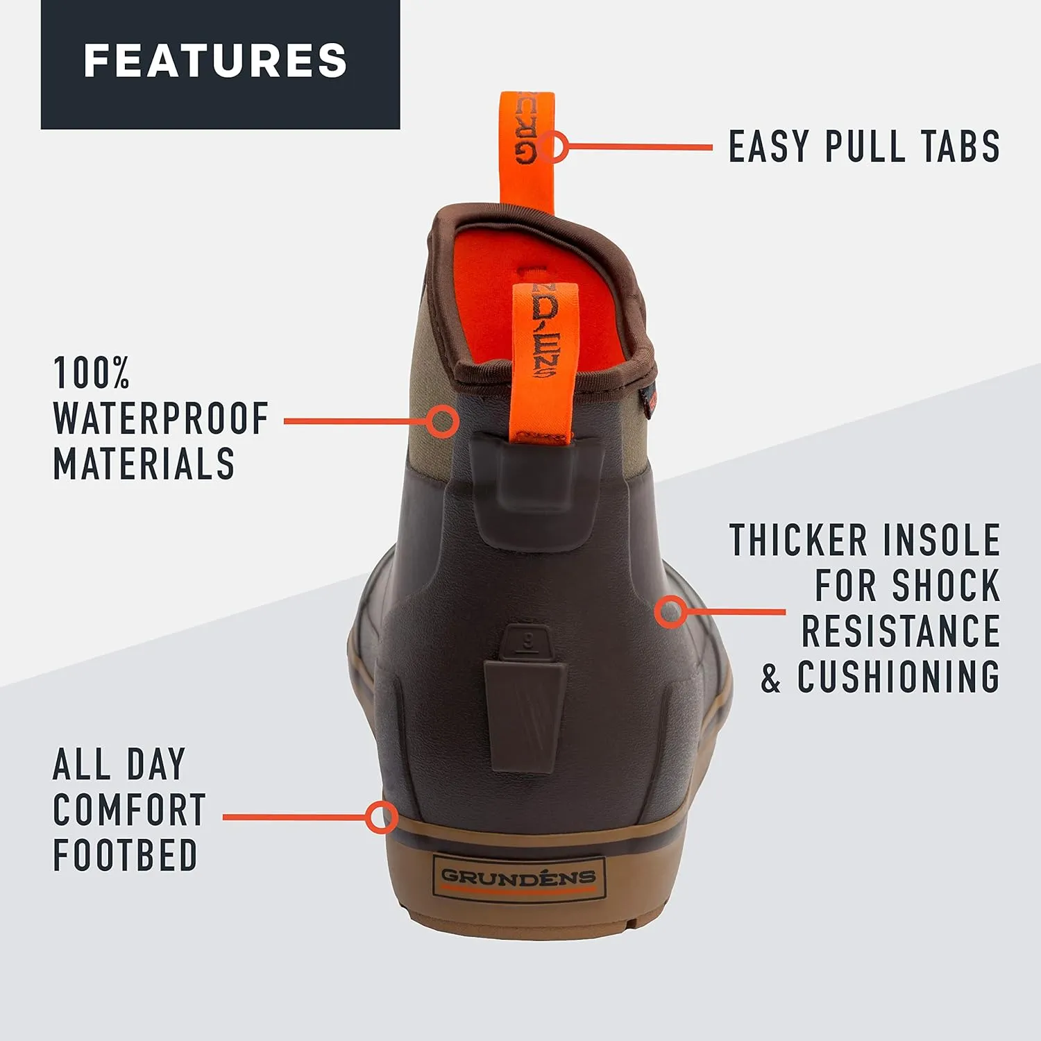 Grundens Men??s DECK-BOSS Ankle Boot | Durable, Waterproof