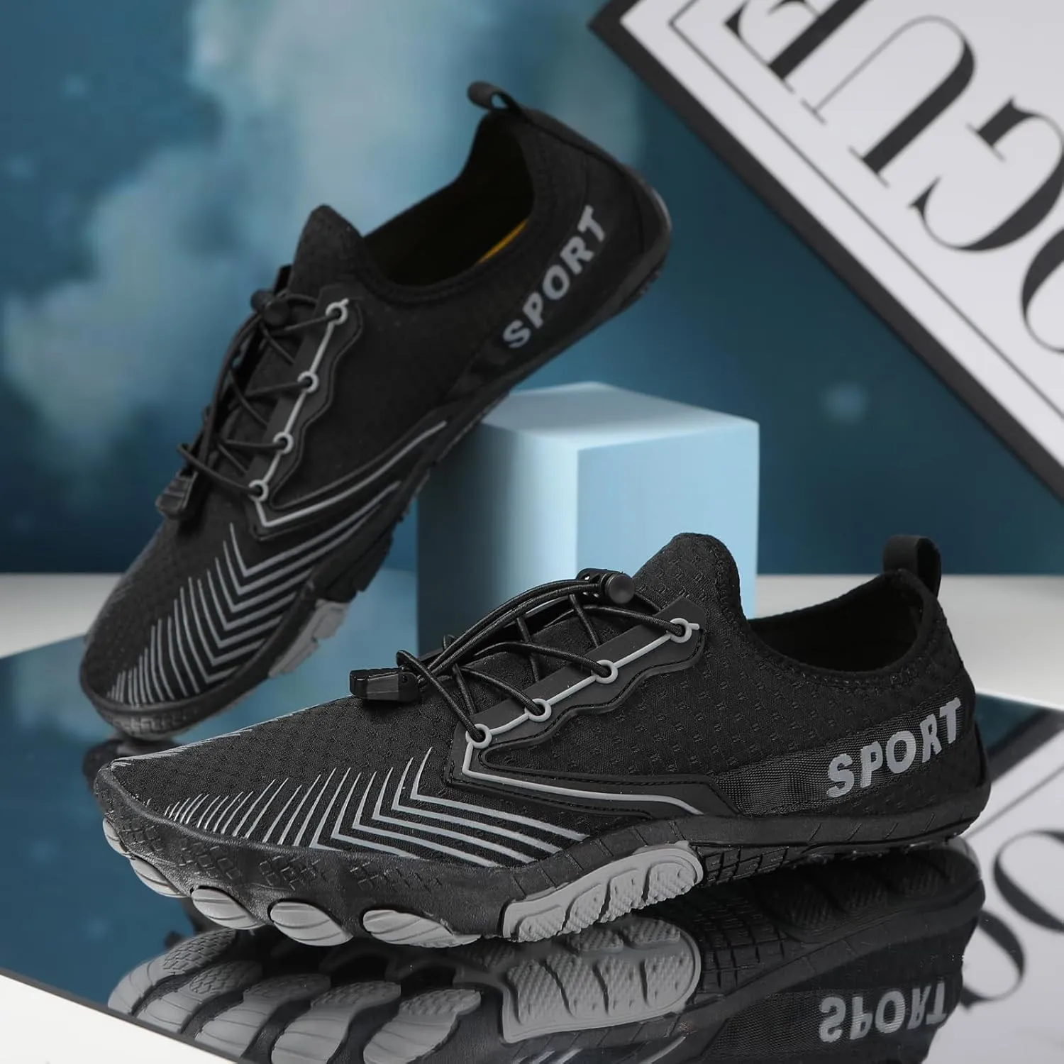 GUNIYIFS Water Shoes Men Women Adult Quick-Dry Aqua Sock Barefoot Footwear, Non-Slip Hike Barefoot Shoes Unisex Athletic Beach