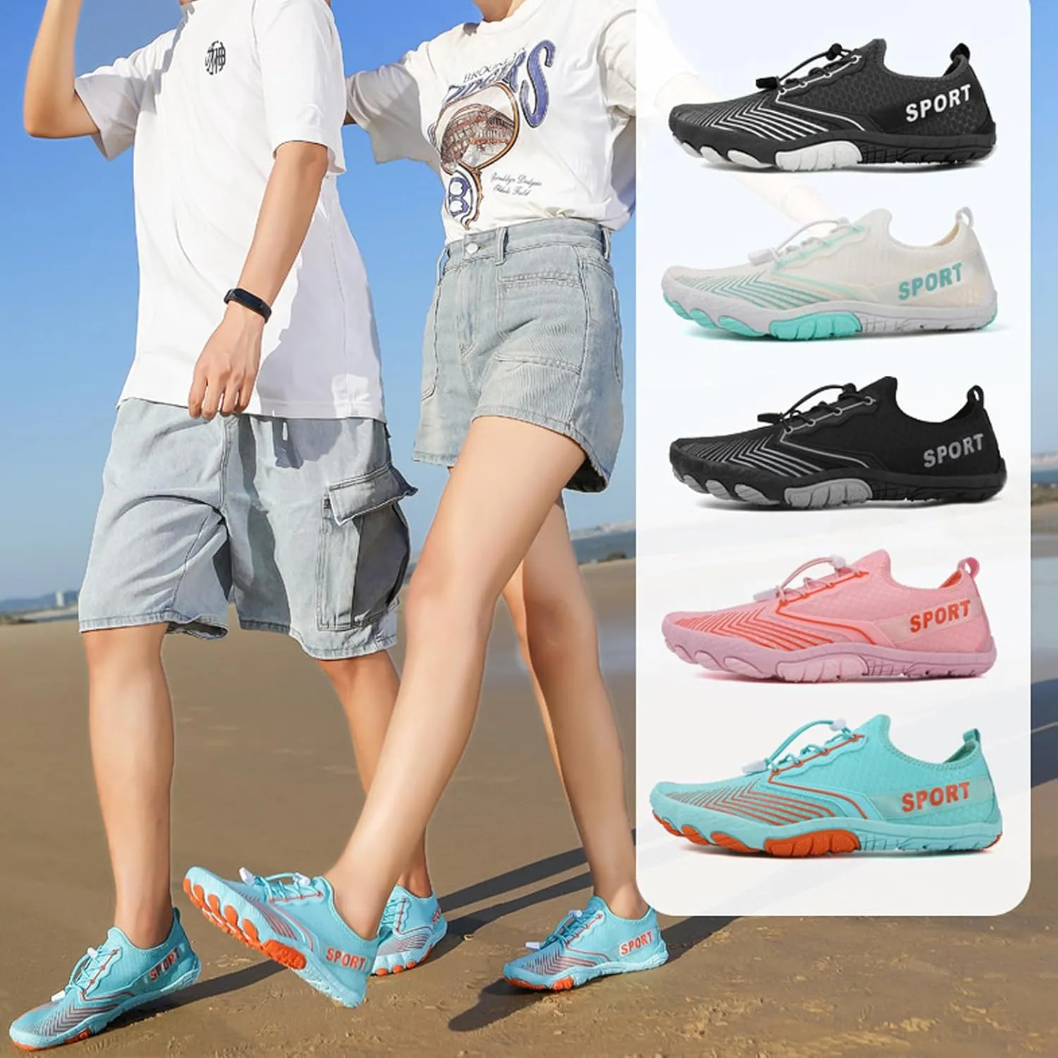 GUNIYIFS Water Shoes Men Women Adult Quick-Dry Aqua Sock Barefoot Footwear, Non-Slip Hike Barefoot Shoes Unisex Athletic Beach