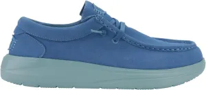 HEYDUDE Wally COMF Suede Faded Denim/Cloud Blue Size 8, Men??s Shoes, Men's Slip-on Loafers, Comfortable & Light-Weight