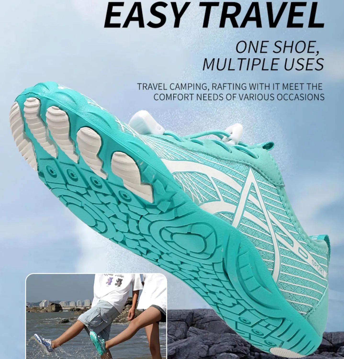 Hike Barefoot Shoes Women Men, Non-Slip Wide Toe Box Quick Dry Footwear, Minimalist Water Shoes Beach Running Walking Sneakers