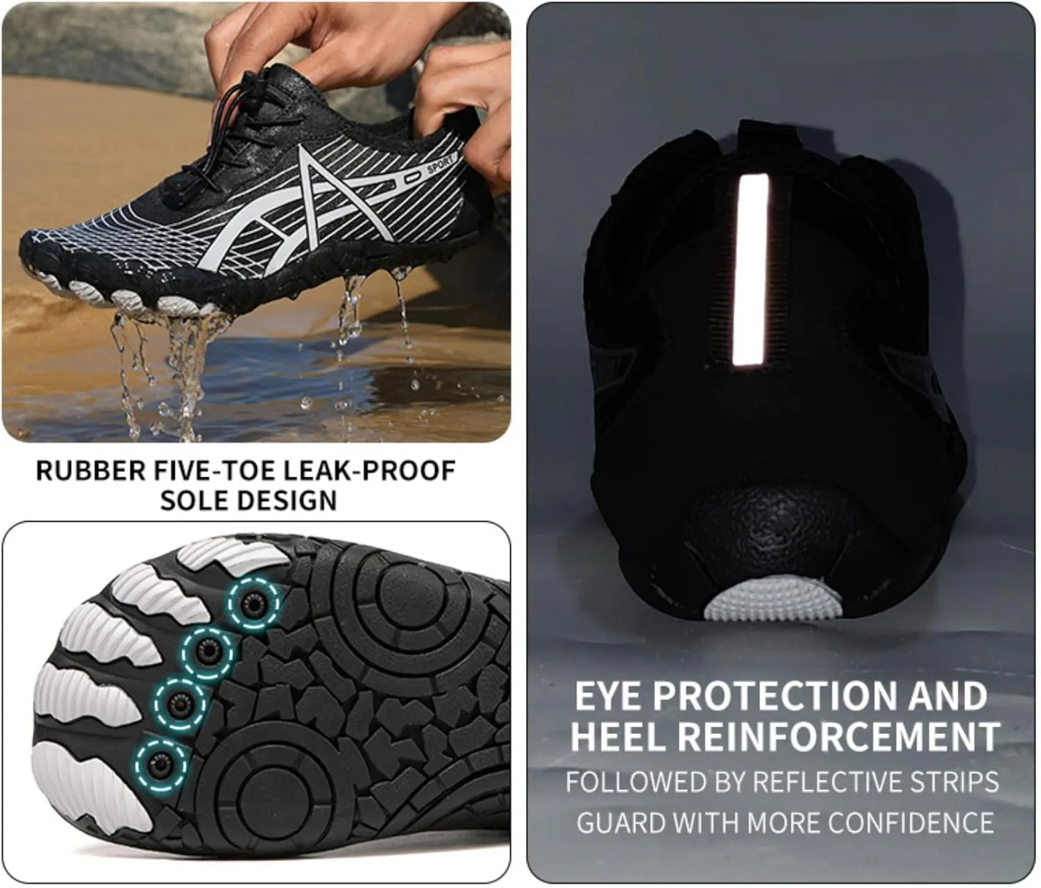 Hike Barefoot Shoes Women Men, Non-Slip Wide Toe Box Quick Dry Footwear, Minimalist Water Shoes Beach Running Walking Sneakers