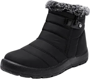 Hiking Boots for Teen Girl Waterproof Boots Lightweight Insulated Fur Boots Trekking Trail Climbing Shoes Teens Winter Boots