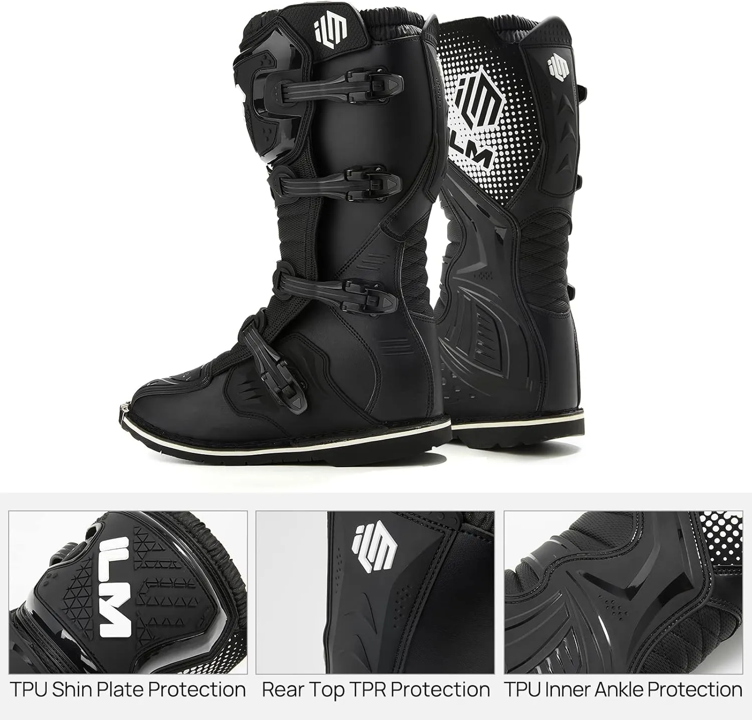 ILM Motorcycle Boots Waterproof ATV Motorcross Dirt Blike for Men Model MX3