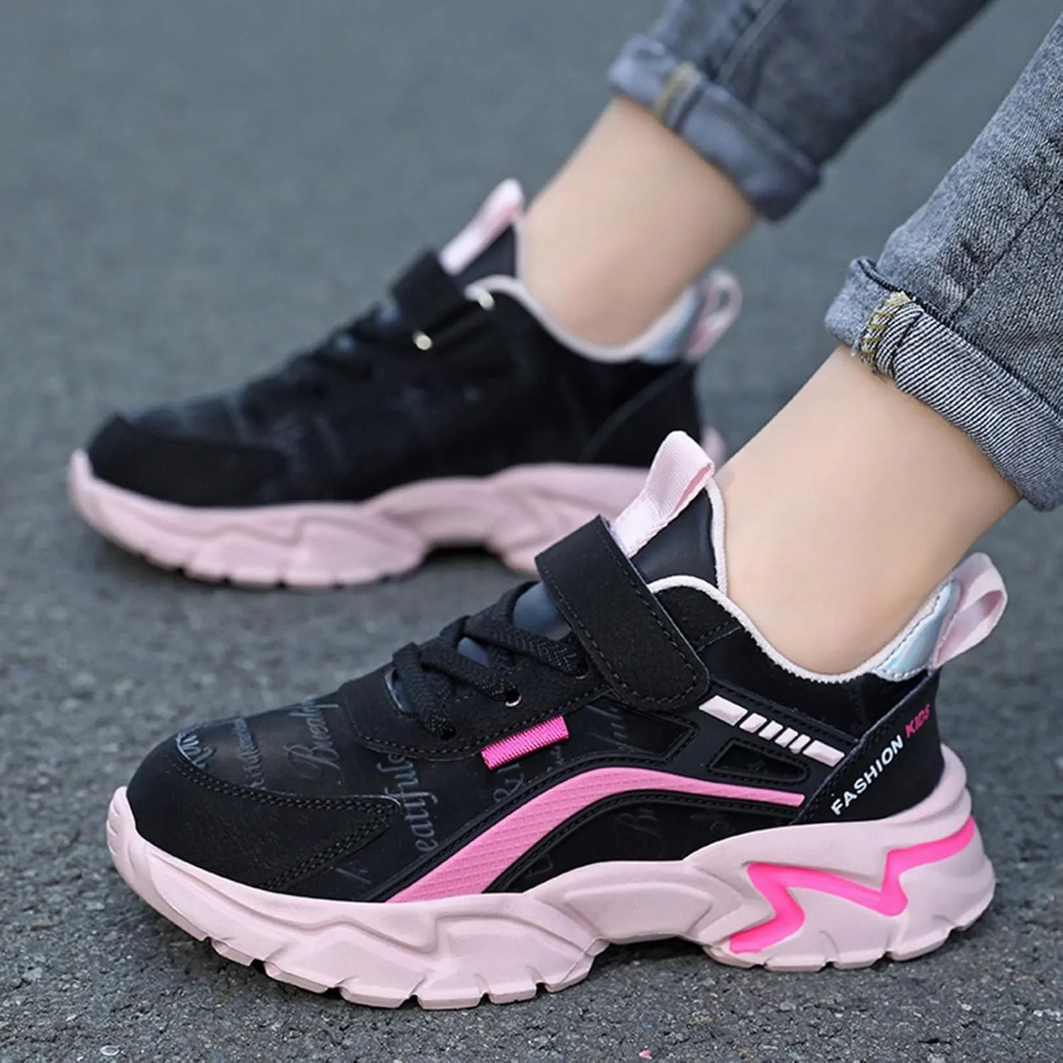 IWIHMIV Toddler Running Shoes Boys Girls Kids Sneakers Tennis Sports Walking Lightweight Breathable Toddler Slip On Shoes Boy