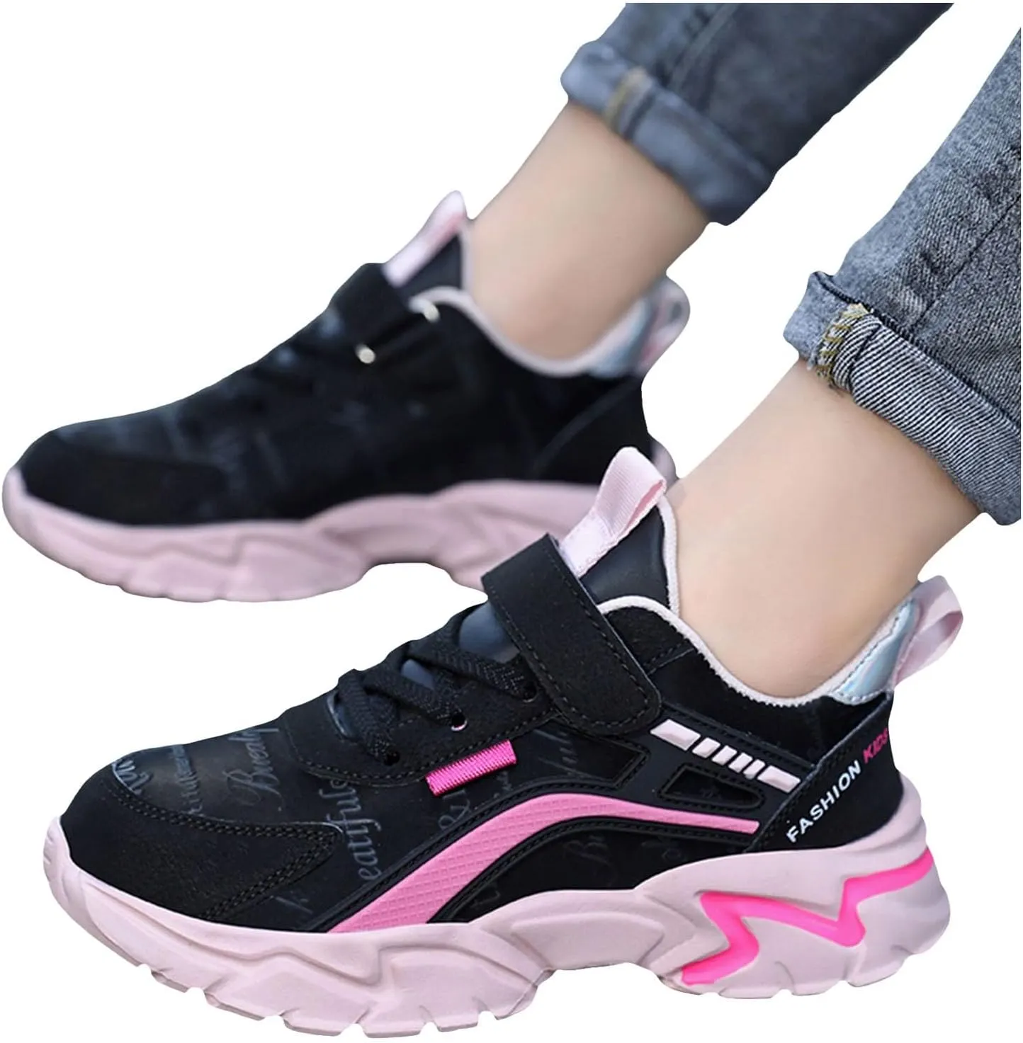 IWIHMIV Toddler Running Shoes Boys Girls Kids Sneakers Tennis Sports Walking Lightweight Breathable Toddler Slip On Shoes Boy