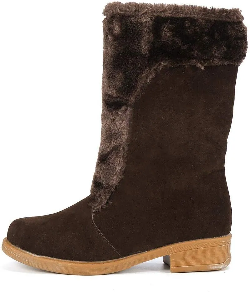 Ladies Winter Warm Shoes, Women Girl's Snow Boots Short Bootie