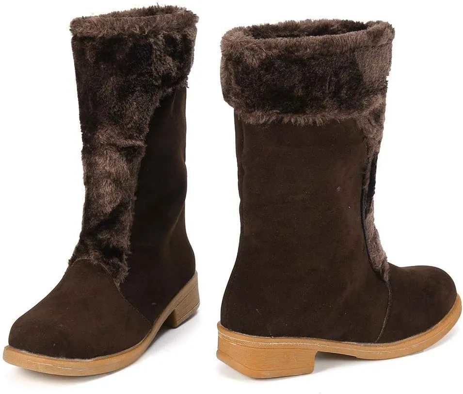 Ladies Winter Warm Shoes, Women Girl's Snow Boots Short Bootie