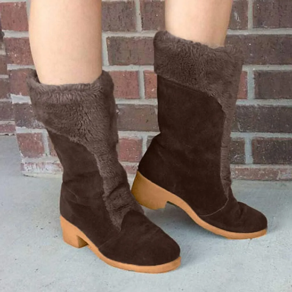 Ladies Winter Warm Shoes, Women Girl's Snow Boots Short Bootie