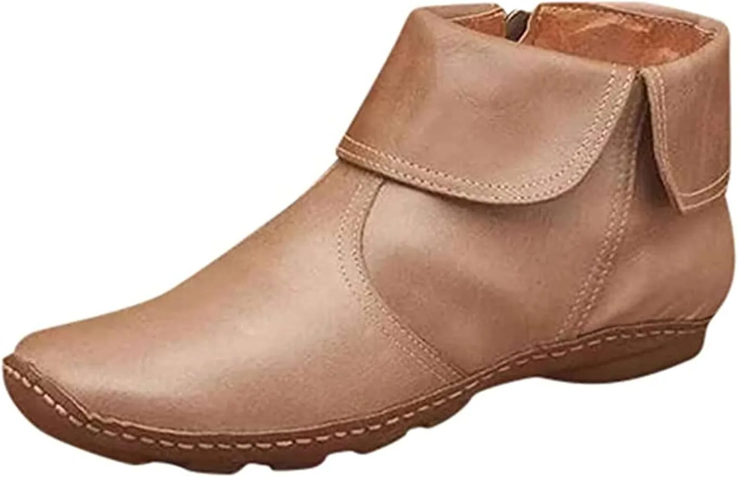 Ladmiple Boots For Women Ankle Booties Flat Heel Cowboy Western Fashion Cowgirl Combat Short Booties Walking Shoes 2024