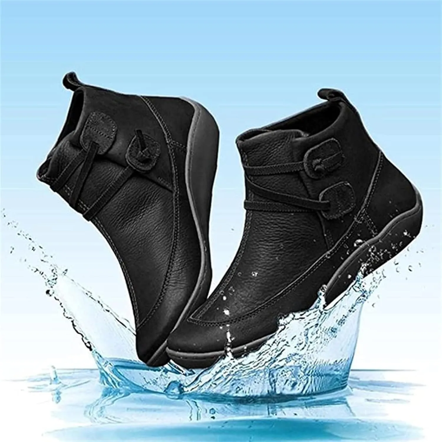 Ladmiple Boots For Women Ankle Booties Western Cowboy Cowgirl Short Booties Fall Classic High Top Combat Walking Shoes