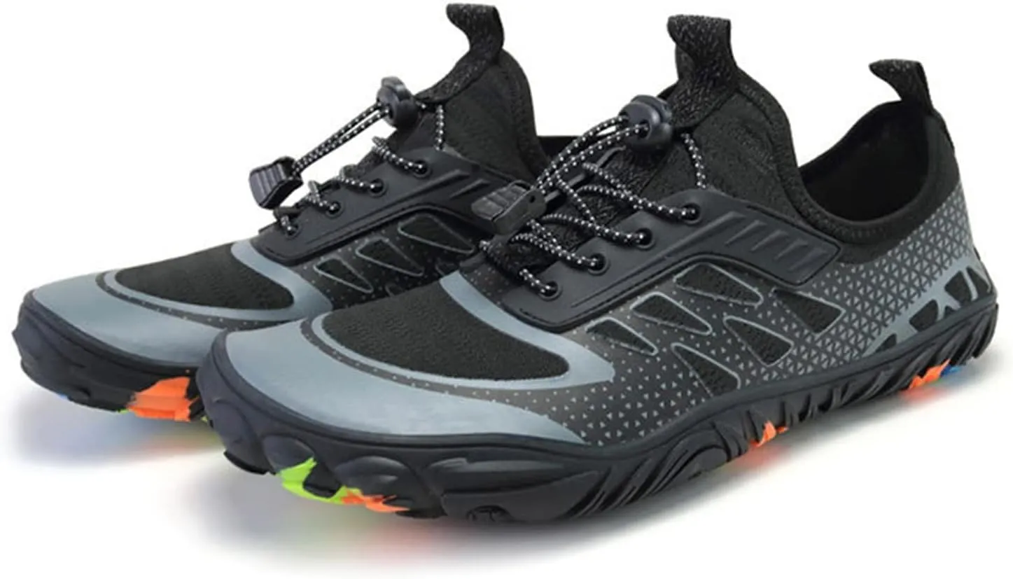 Men Water Shoes Barefoot Swimming Shoes Quick Drying River Sea Water Sneakers Women Upstream Shoes Breathable Hiking Swimming Shoes Wading Shoe (Color : Black, Size : 5.5)