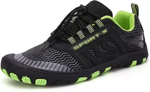 Men Women Breathable Water Shoes for Climbing Hiking Upstream Shoes Outdoor Beach Swimming Shoes Barefoot Sneakers (Color : Black Green, Size : 10.5)