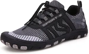 Men Women Breathable Water Shoes for Climbing Hiking Upstream Shoes Outdoor Beach Swimming Shoes Barefoot Sneakers (Color : Black Grey, Size : 8)