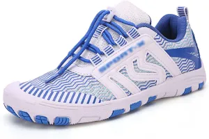 Men Women Breathable Water Shoes for Climbing Hiking Upstream Shoes Outdoor Beach Swimming Shoes Barefoot Sneakers (Color : White Blue, Size : 9)