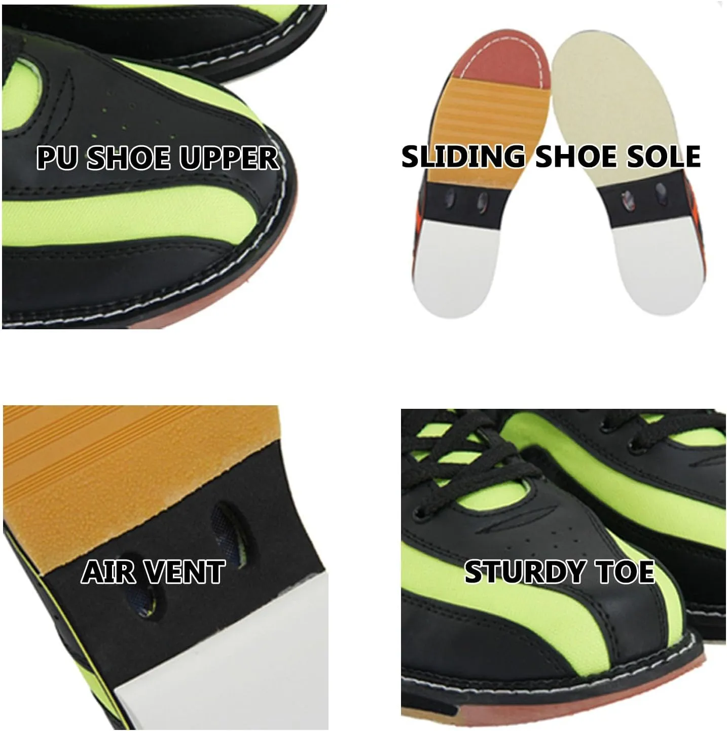 Men Women Professional Bowling Shoes Mesh Lightweight Sneakers Sliding Sole Bowling Shoes for Bowling Stadium