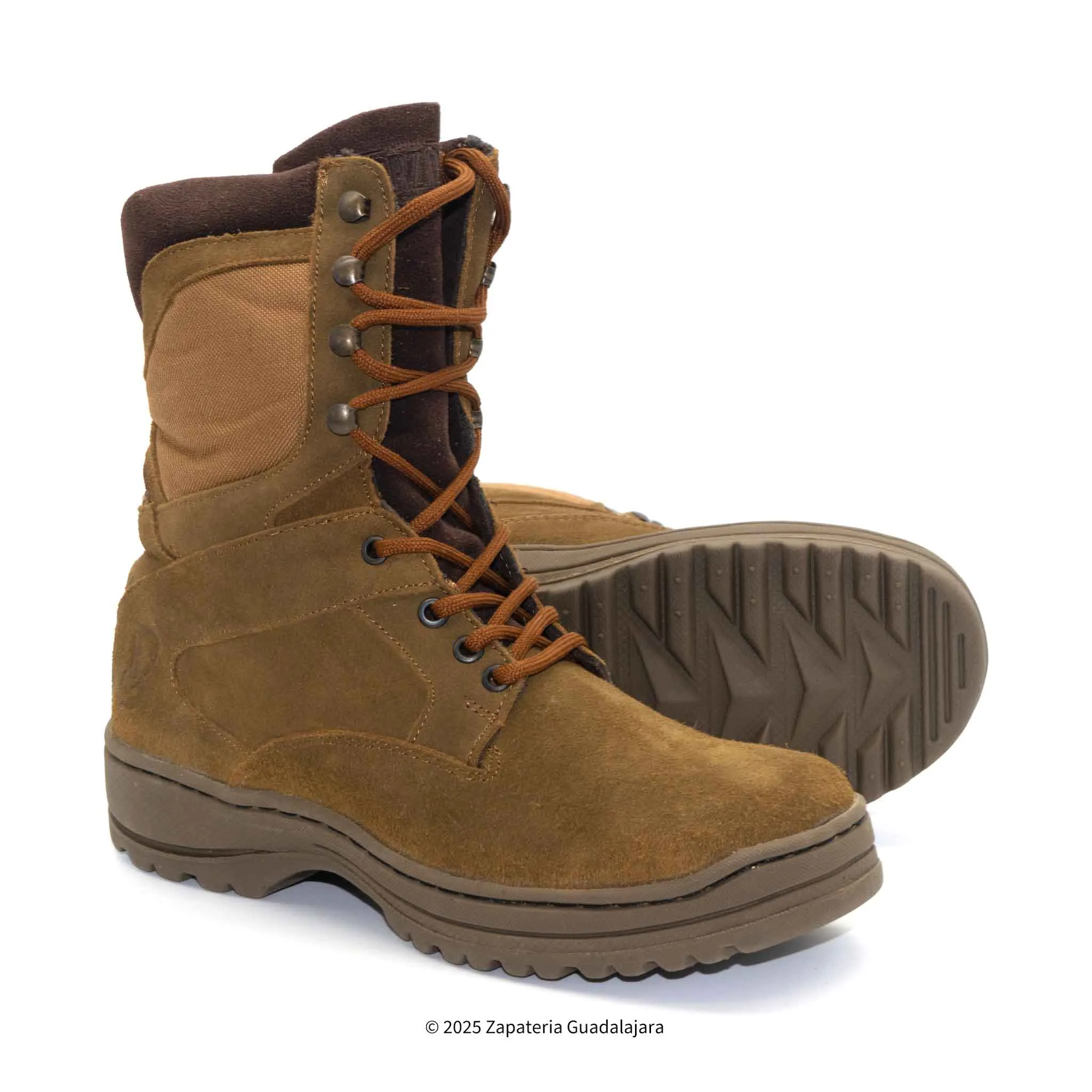 MEN'S 8 TACTICAL WATER RESISTANT NON SLIP BROWN SUEDE LEATHER WORK BOOT -1960