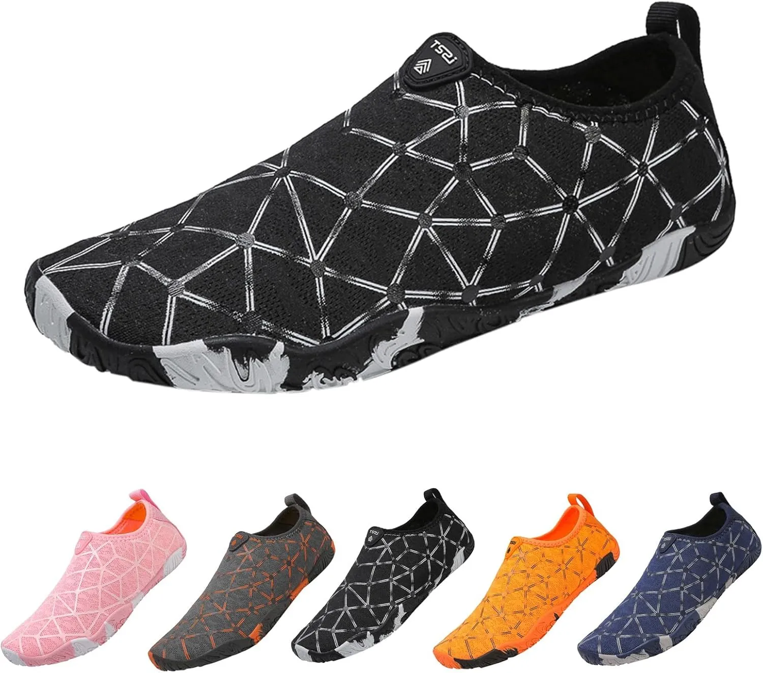 Men's and Women's Quick-Dry Barefoot Water Shoes Slip-on Beach Non Slip Wide Width Walking Shoes for River Fishing Sailing Kayaking Garden