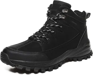 Mens Boots Men Snow Boots Warm Plush Men's Boots Waterproof Leather Ankle Boots Outdoor Non-slip Men's Hiking Boots Work Sneakers