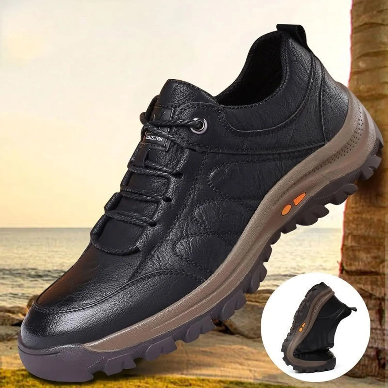 Mens Boots Men Winter Snow Boots Waterproof Leather Sneakers Super Warm Men Boots Outdoor Male Hiking Boots Work Shoes Size 39-44