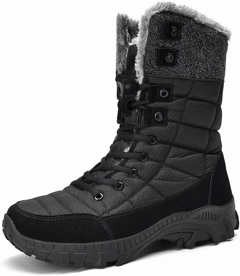 Mens Boots Men's Winter Snow Boots Super Warm Men's Hiking Boots Waterproof Leather High Top Plus Size Men's Boots Outdoor Sneakers
