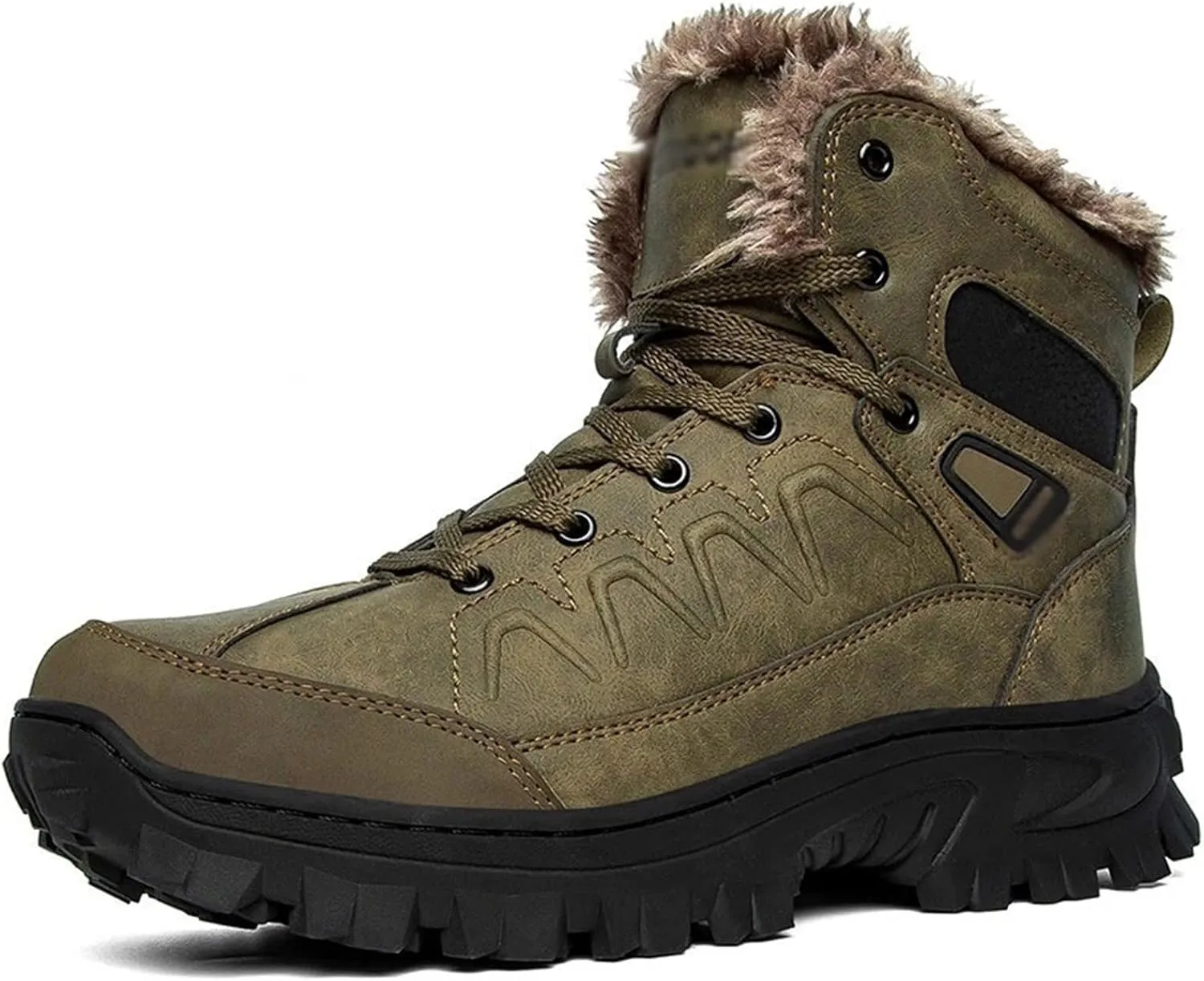 Mens Boots Winter men's boots Super warm fur men's snow boots Outdoor anti-skid rubber hiking boots Waterproof men's ankle boots