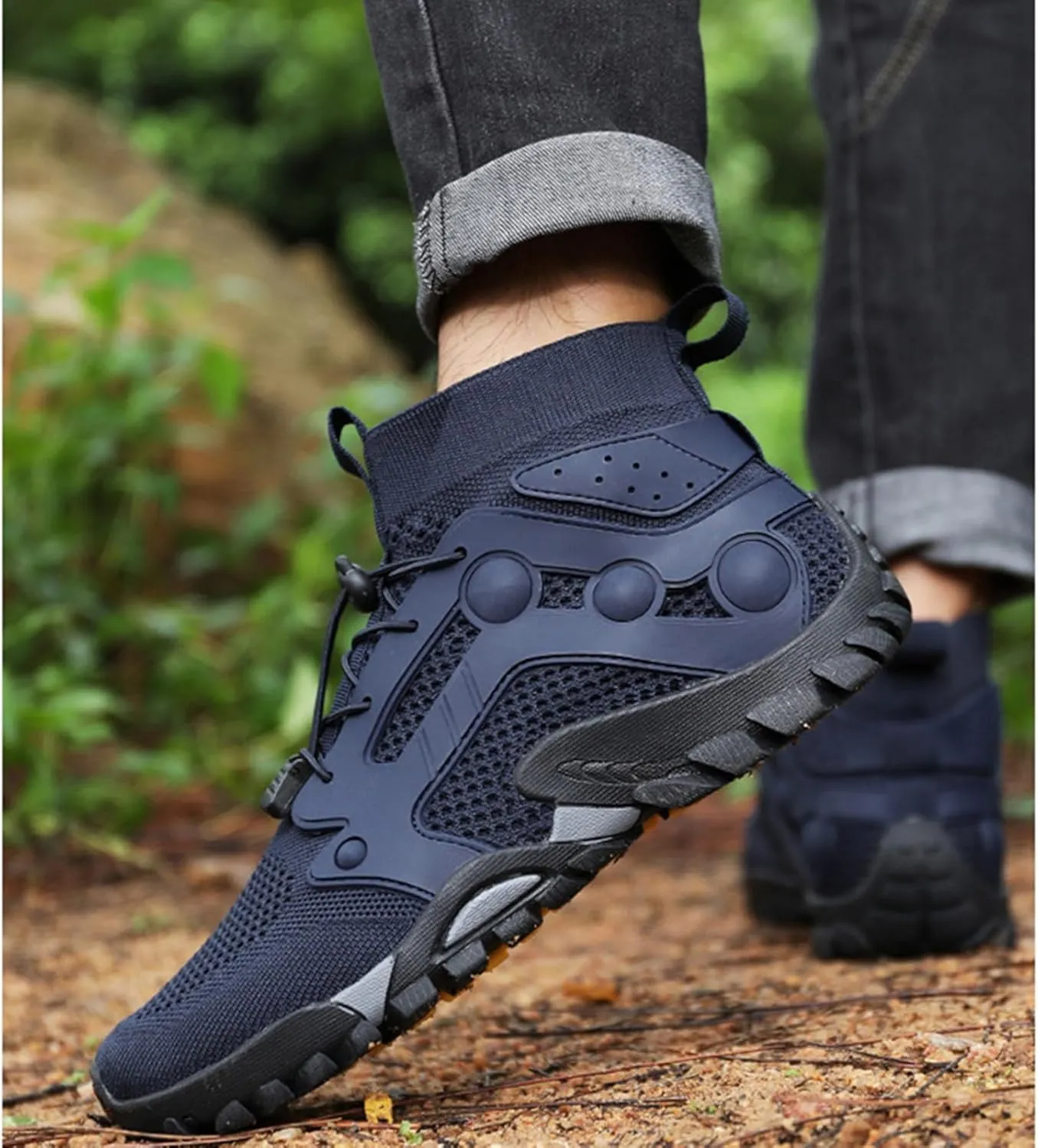 Men's Breathable Outdoor High Rise Hiking Shoes Non-Slip Adventure Ankle Trekking Boots