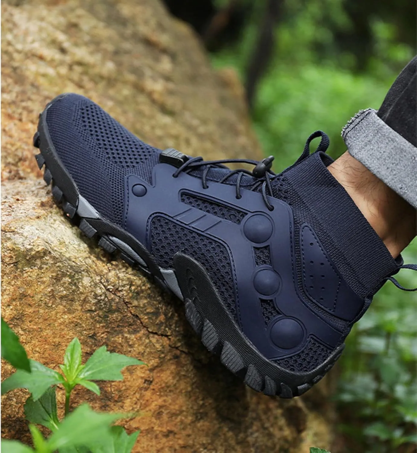 Men's Breathable Outdoor High Rise Hiking Shoes Non-Slip Adventure Ankle Trekking Boots