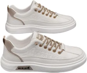 Men's Casual Lace-up Shoes, Comfy Non-Slip Breathable Shoes WithFabric Uppers for Walking Driving, Shoes for All Seasons