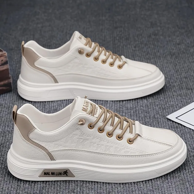 Men's Casual Lace-up Shoes, Comfy Non-Slip Breathable Shoes WithFabric Uppers for Walking Driving, Shoes for All Seasons