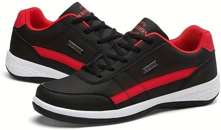 Men's Casual Low Top Lace Up Sneakers, Comfortable Lightweight Skateboard Shoes for All Seasons