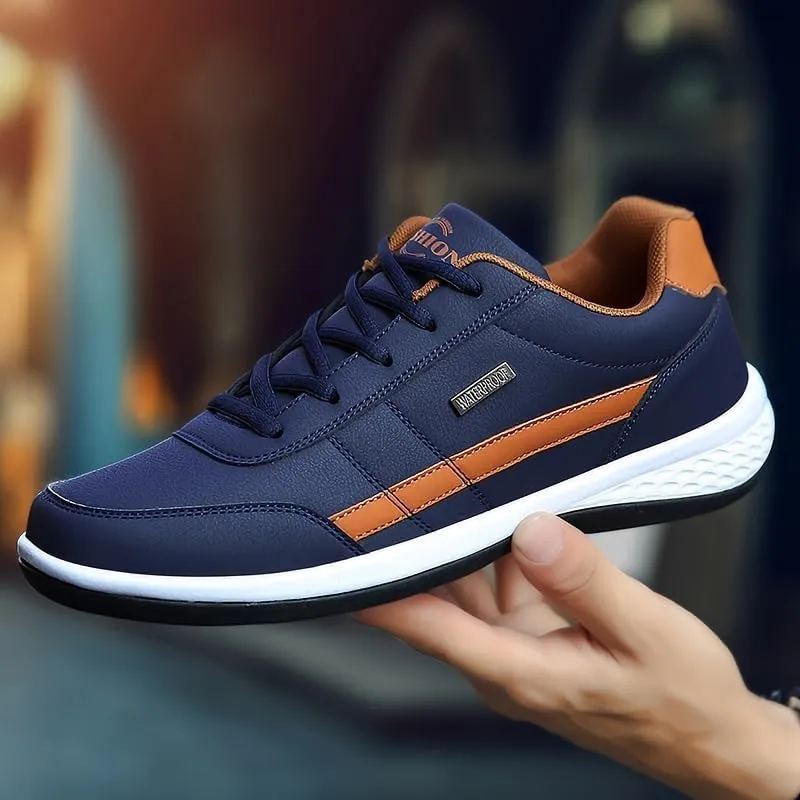 Men's Casual Low Top Lace Up Sneakers, Comfortable Lightweight Skateboard Shoes for All Seasons