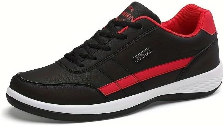 Men's Casual Low Top Lace Up Sneakers, Comfortable Lightweight Skateboard Shoes for All Seasons