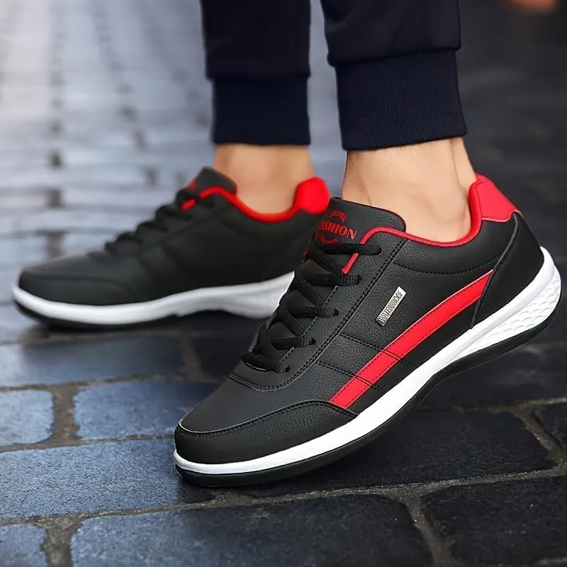 Men's Casual Low Top Lace Up Sneakers, Comfortable Lightweight Skateboard Shoes for All Seasons