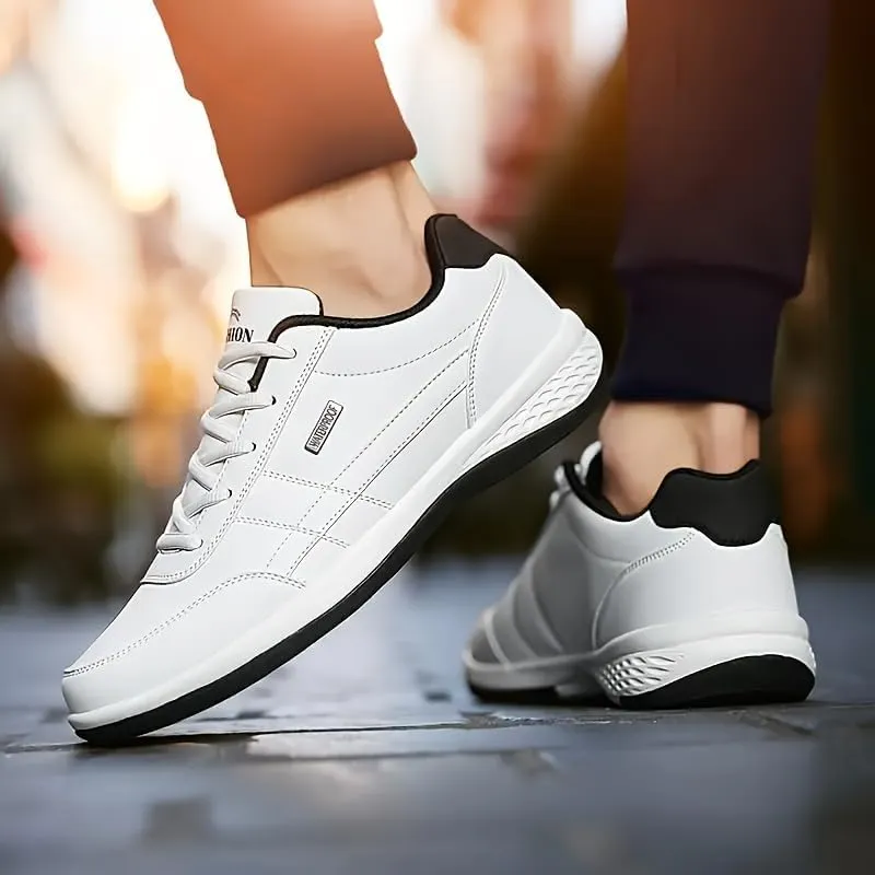 Men's Casual Low Top Lace Up Sneakers, Comfortable Lightweight Skateboard Shoes for All Seasons