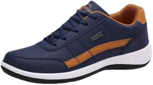 Men's Casual Low Top Lace Up Sneakers, Comfortable Lightweight Skateboard Shoes for All Seasons