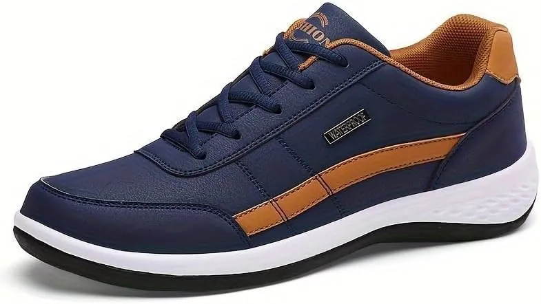 Men's Casual Low Top Lace Up Sneakers, Comfortable Lightweight Skateboard Shoes for All Seasons