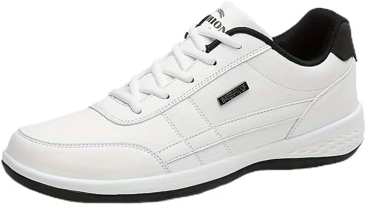 Men's Casual Low Top Lace Up Sneakers, Comfortable Lightweight Skateboard Shoes for All Seasons