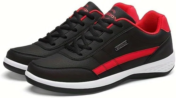 Men's Casual Low Top Lace Up Sneakers, Comfortable Lightweight Skateboard Shoes for All Seasons