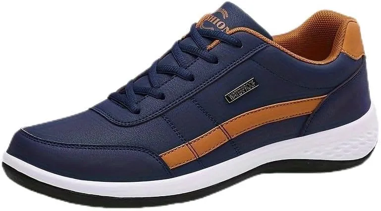Men's Casual Low Top Lace Up Sneakers, Comfortable Lightweight Skateboard Shoes for All Seasons